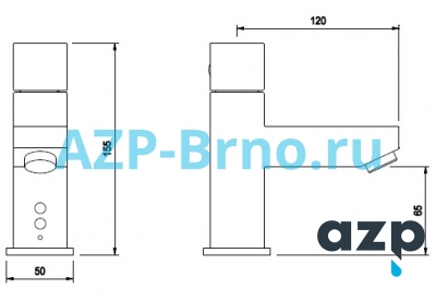 Автоматический сенсорный смеситель для раковины AUK 4.2 AZP Brno Чехия (фото, схема)